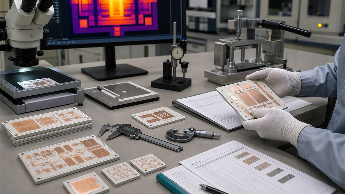 Quality inspection of ceramic substrates for SiC power module assembly