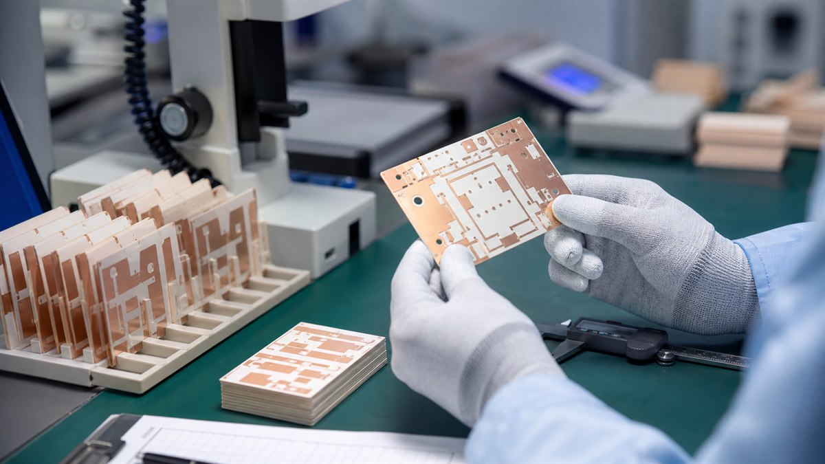 Engineer inspecting ceramic PCB copper thickness before quotation