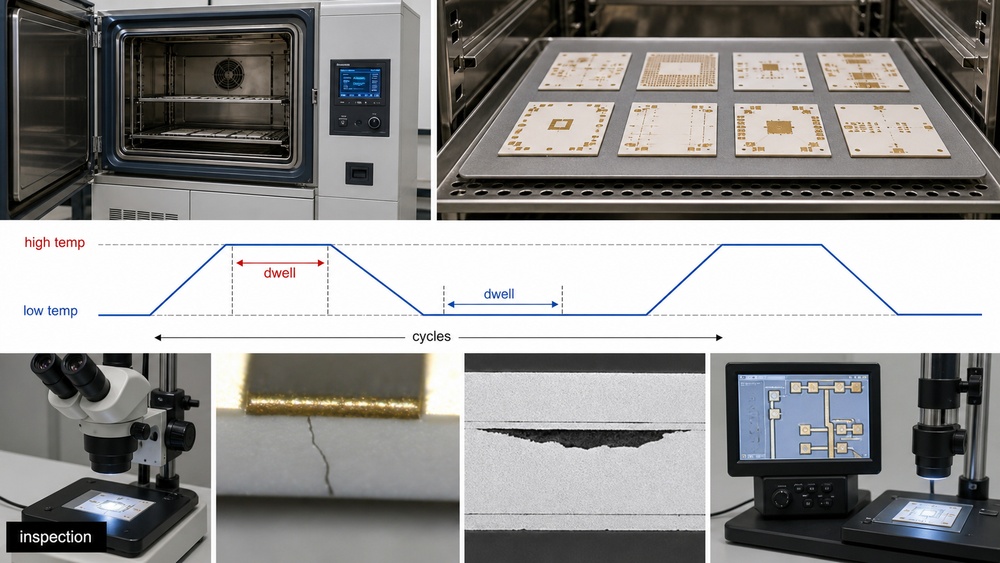 PCB thermal cycle test for ceramic PCB reliability inspection