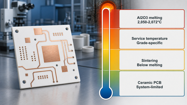 Al2O3 melting point, sintering, service and ceramic PCB temperature levels