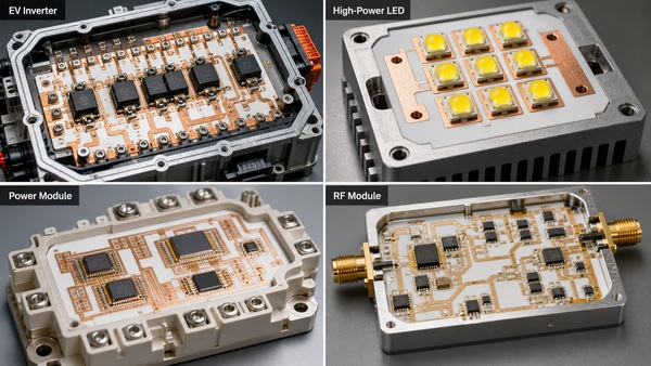 Ceramic substrate applications in EV inverter, LED, power, and RF modules