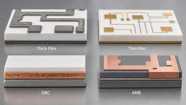 Thick film, thin film, DBC, and AMB ceramic substrate metallization methods