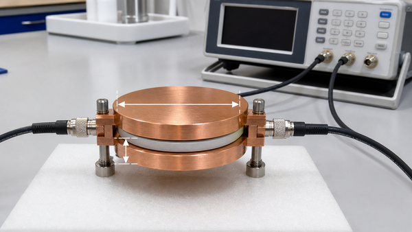Measurement of aluminium nitride dielectric constant at different frequencies
