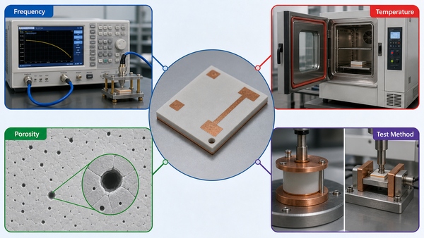 AlN purity, porosity, and test conditions affecting dielectric constant