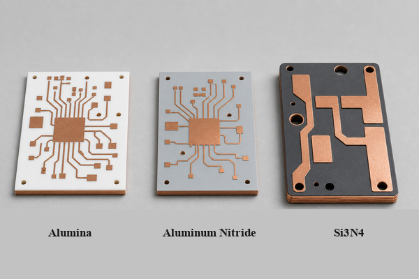 Alumina AlN and Si3N4 ceramic PCB material comparison