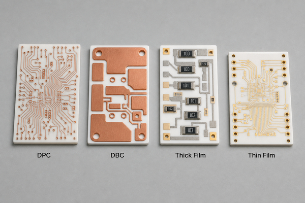 DPC DBC thick-film and thin-film alumina PCB manufacturing processes