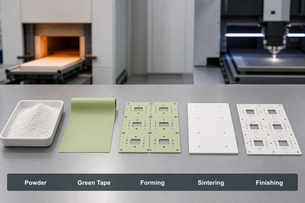 Al2O3 ceramic substrate manufacturing process