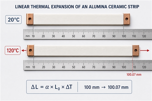 Alumina CTE calculation for a 100 mm ceramic strip