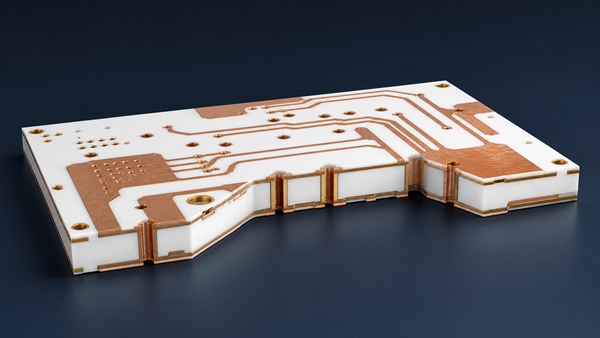 Metallized alumina ceramic PCB substrate with vias and cut edges