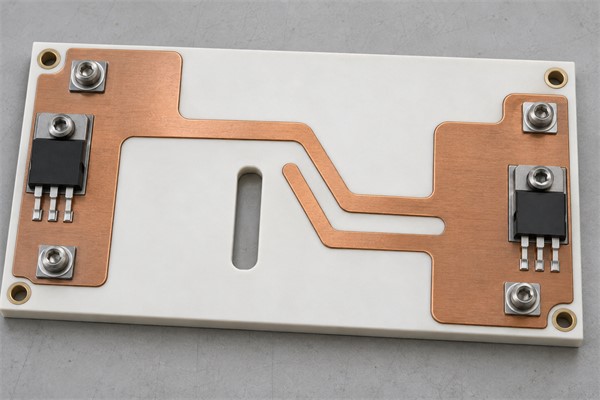 High voltage ceramic PCB creepage clearance and isolation slot layout