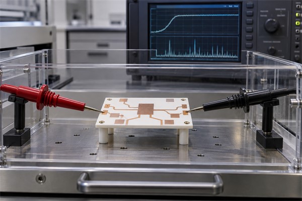 High voltage ceramic PCB dielectric withstand and partial discharge test setup