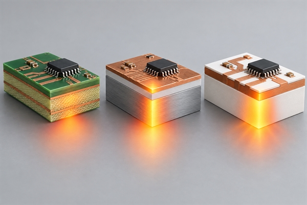 Comparison of FR4, metal-core and ceramic PCB heat paths