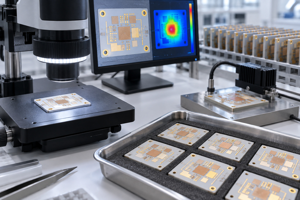 Aluminum nitride ceramic PCB optical and thermal inspection