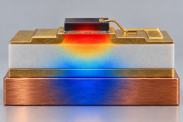 Layered heat path and electrical connection concept for an AlN laser diode submount