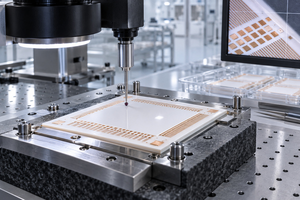 Optical and dimensional inspection of a ceramic detector substrate