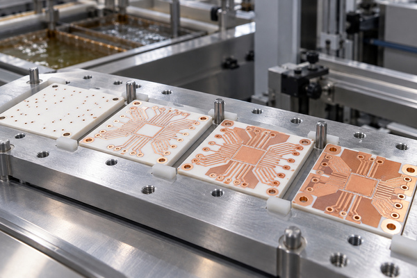 DPC substrate manufacturing and via inspection for a detector module