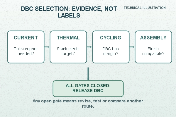 Technical illustration of the DBC prototype decision and evidence checklist