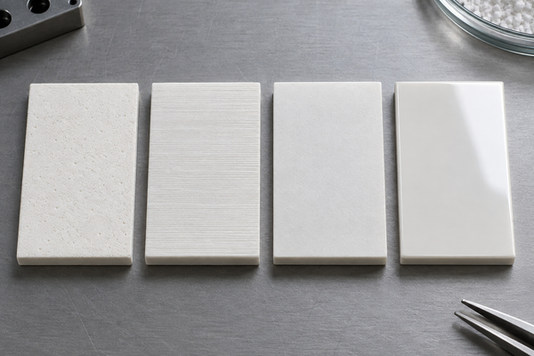 As-fired, ground, lapped and polished ceramic substrate surfaces