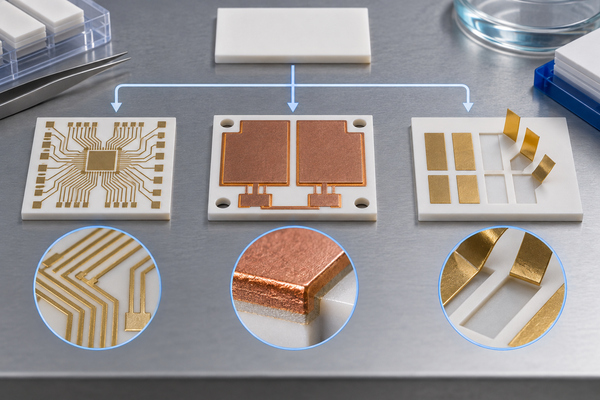 Process selection for thin-film ceramic circuits